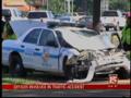News video: Officer involved in violent rush hour crash
